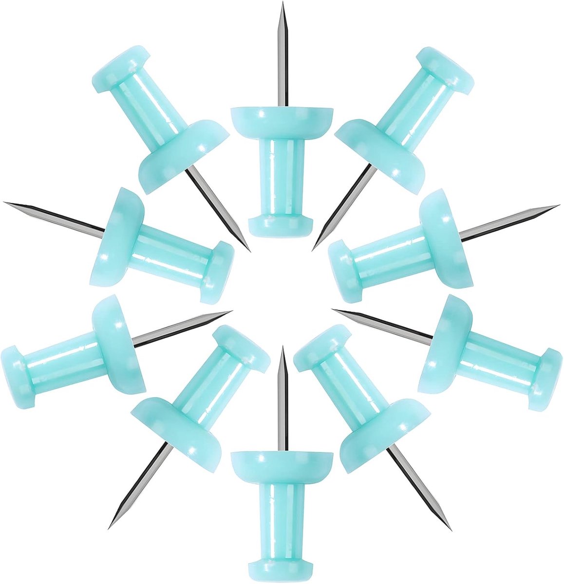 Push Pins Tacks 120 Stks Effen Lichtblauwe Duim Tacks Grotere Maat Pin Kaart Tacks Plastic Hoofd met Stalen Punt voor Bulletin Board