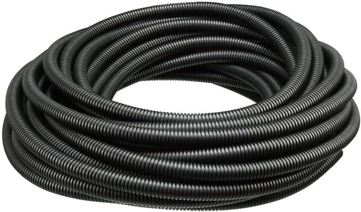 Ribbelbuis voor Auto Kabelbescherming Polyethyleen Gegolfde Flexibele Buis Kabel Organizer Kabels Afdekken Bescherming Gespleten Open Kabelbeheer Zwart 8mm 10meter