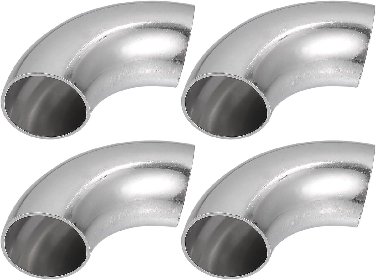 ABSOPRO 90 graden uitlaatpijp 25 mm buitendiameter uitlaatpijp (set van 4 stuks)
