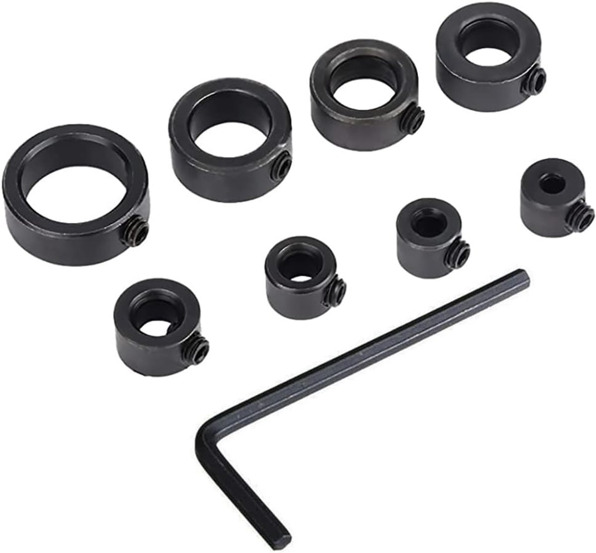 9-delige ringboor, boordieptestop, boorstopringen, timmerwerkzoeker, beperkende kragen met inbussleutel voor 3-16 mm boren