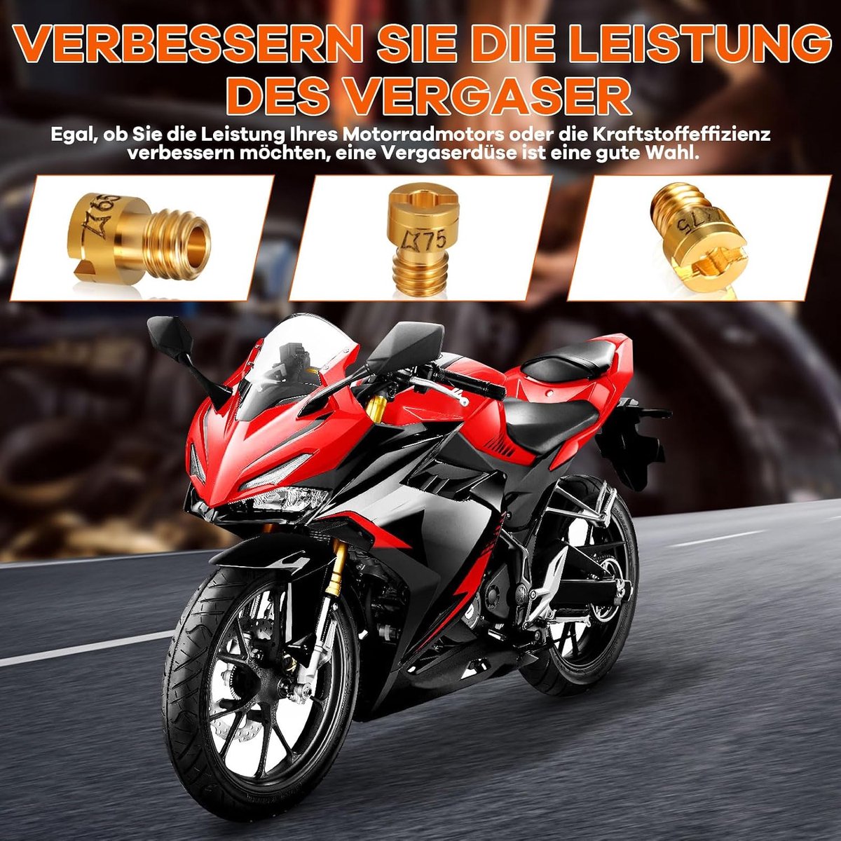 Sproeierset, 25 stuks carburateur sproeiers, M6 hoofdsproeierset 55-115 carburateur hoofdsproeier set voor scooter, motorfiets, versnellingsbromfiets