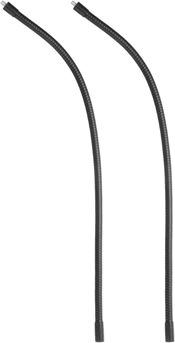 20 inch zwanenhals, 2 stuks 1/4"-20 vrouwelijk naar buitendraad, metalen universele slang, flexibele arm, zwanenhals, buisverlengingshouder voor actiecamera, telefoon, microfoon, zwart