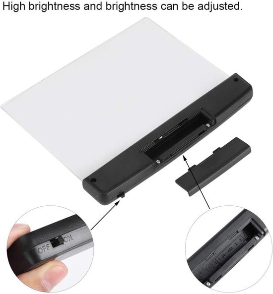 Platte Boekenlegger Leeslamp LED - Lightpad - Boek Lamp Pagina - Boekenlegger Leeslamp - Bladzijde Verlichting-3 Stucks - 14.5 x 17.5 x 1.5cm — afbeelding 5