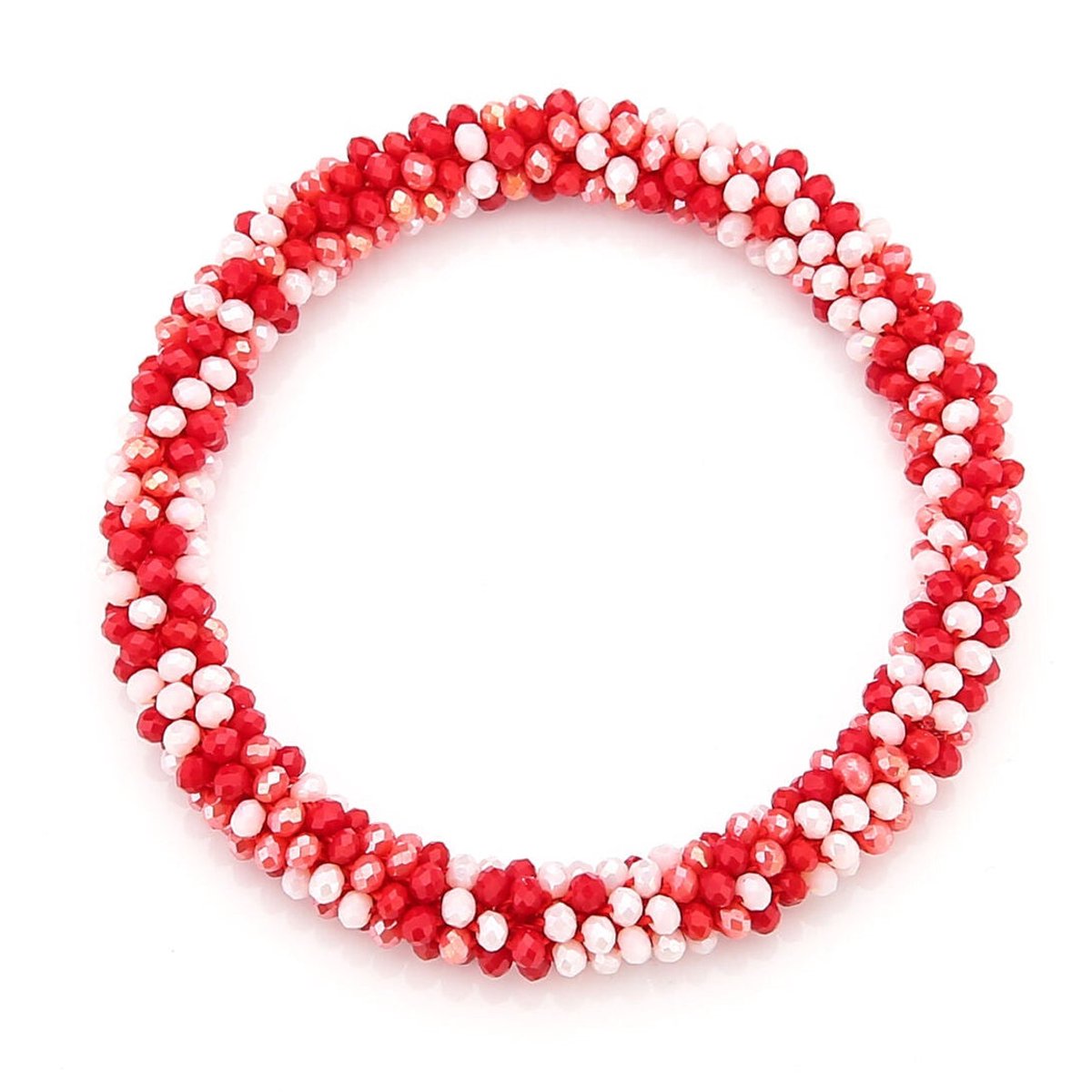 Michelle Bijou Armband Kralen Strass rood mix