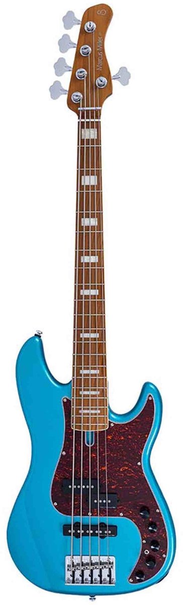 Sire P7N A5/TP Marcus Miller 5-snarige Actieve PJ Basgitaar Tide Pool met Elzen Body en Heritage-3 Preamp