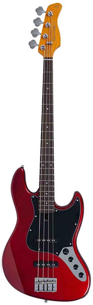 Sire V3N 4/CAR Marcus Miller 4-snarige Actieve Jazz Bas Candy Apple Red met 2-Bands Preamp