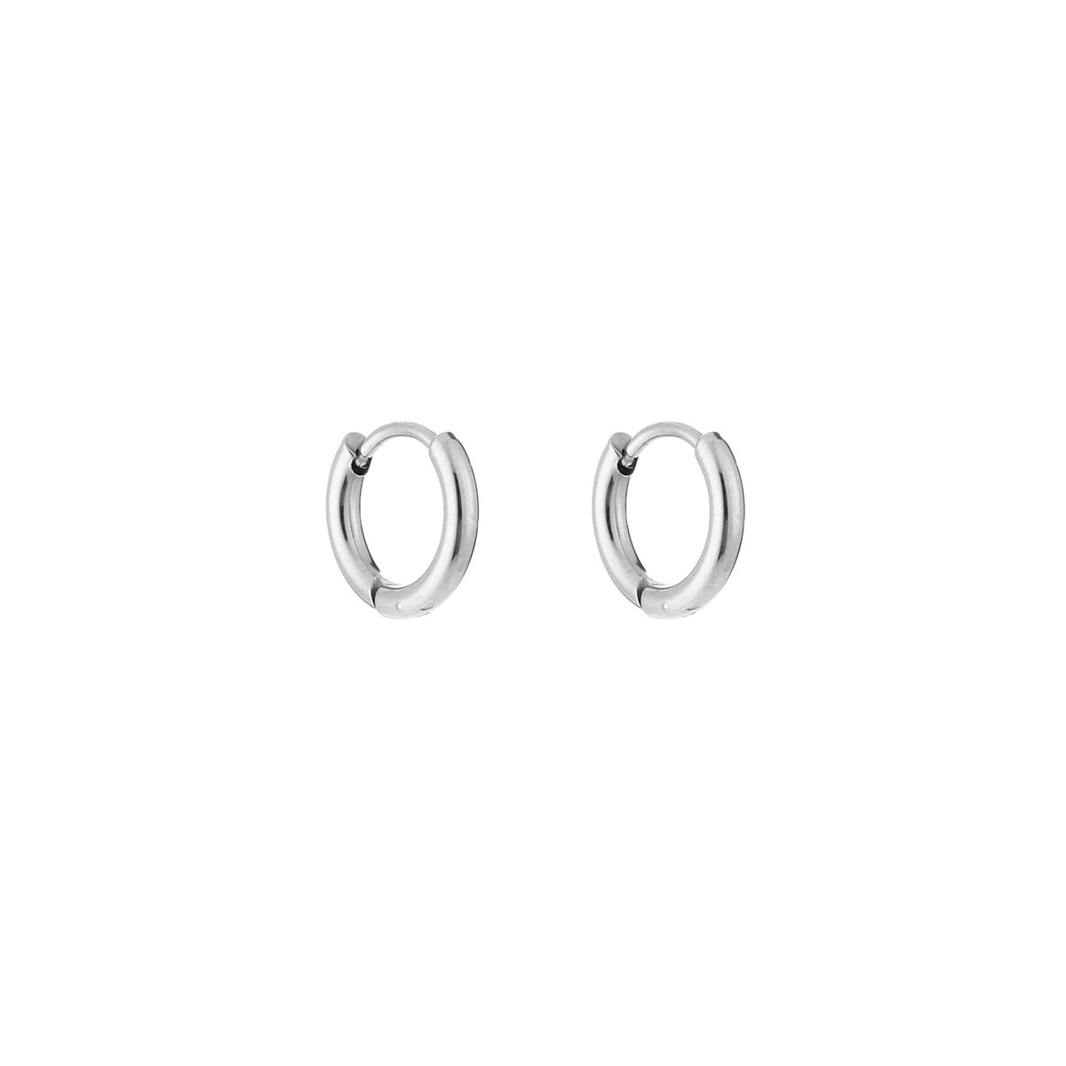 Chunky Minimalist Huggie Hoops 8mm – Luxe Dikkere Oorringen 2mm – RVS - Zilver