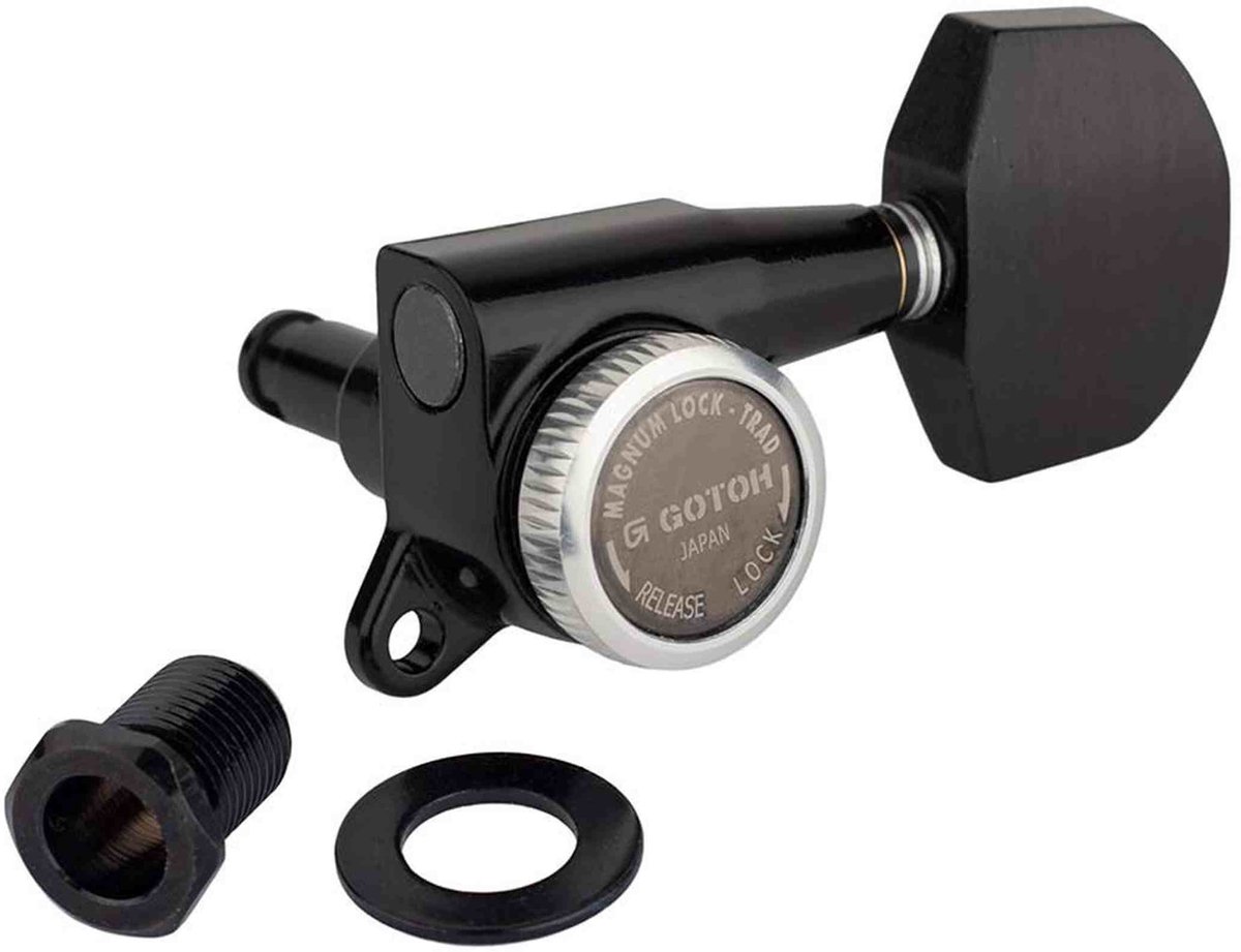 Gotoh GTH14144 SG381 stemmechanieken met Magnum Lock Trad and EN01 knoppen, 3L3R, zwart
