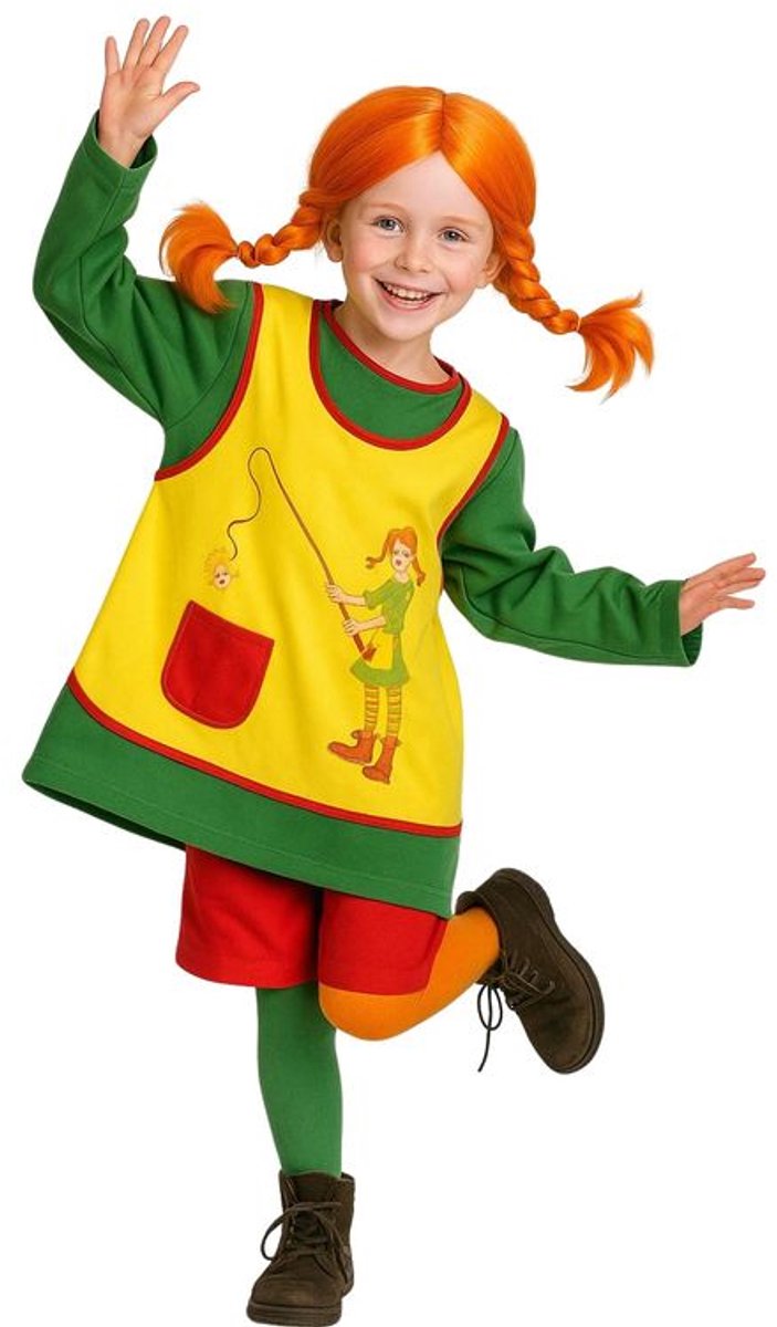Vrolijk Meisjes Kostuum Kind – 2-Delig – Top & Short – Carnaval, Themafeest & Schoolvoorstelling - Maat 140
