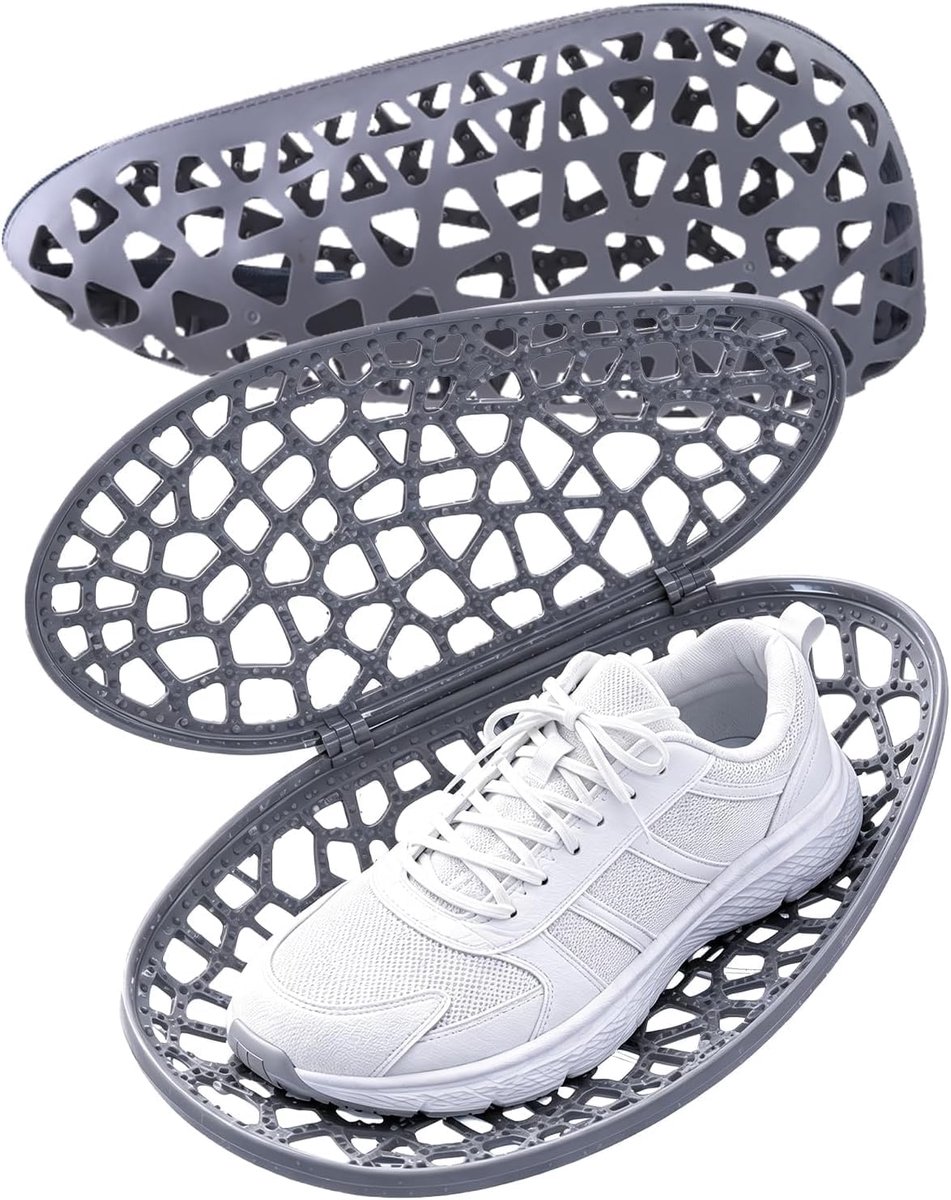 KZQ 2-delige wasmachine schoenenzak - Beschermt sneakers tijdens het wassen - Opvouwbaar en herbruikbaar - Geschikt voor alle wasmachines - Grijs