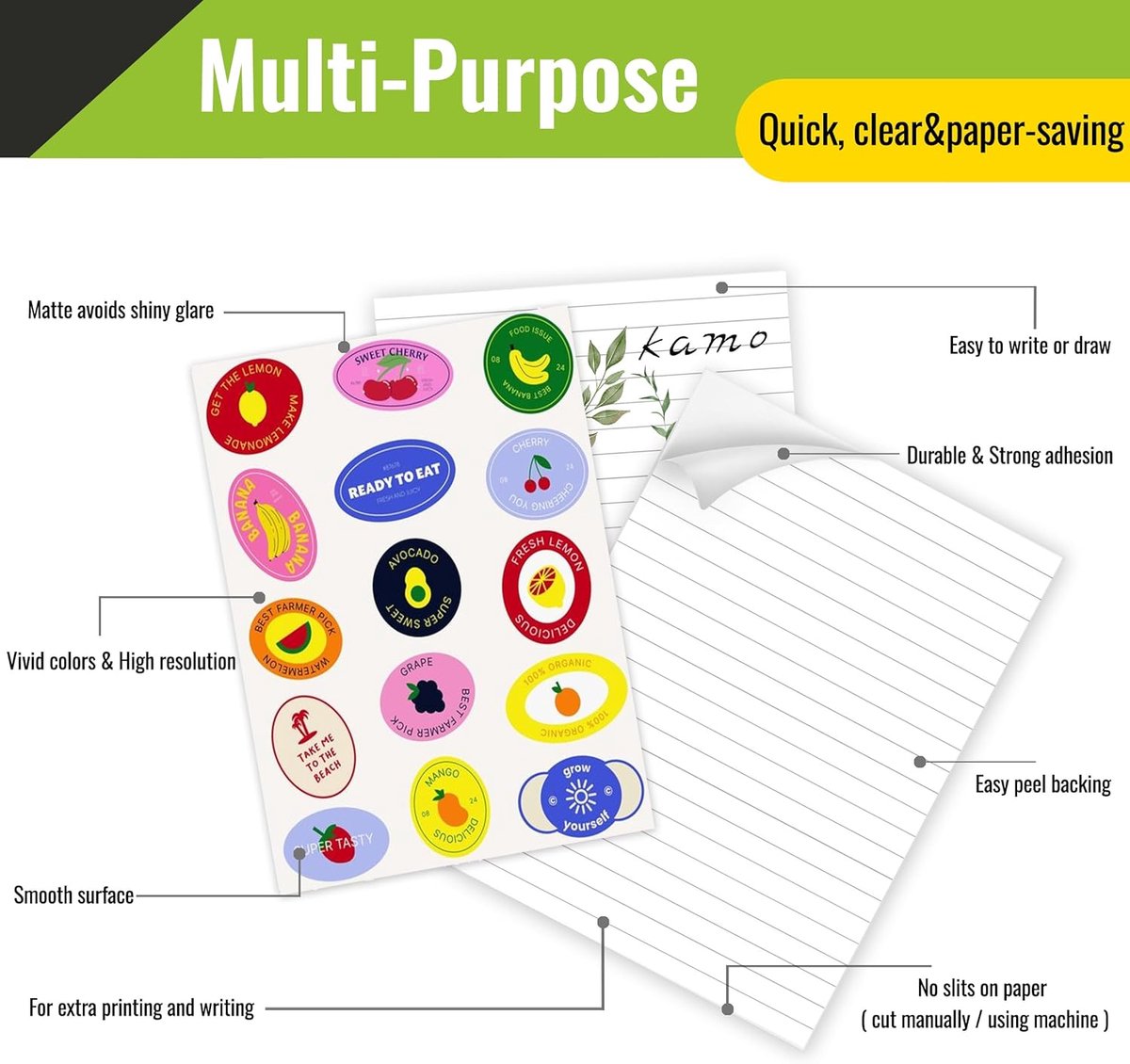 Stickerpapier A4 - 60 vellen - mat zelfklevend - ideaal voor laser- en inkjetprinters - SnelShoppen