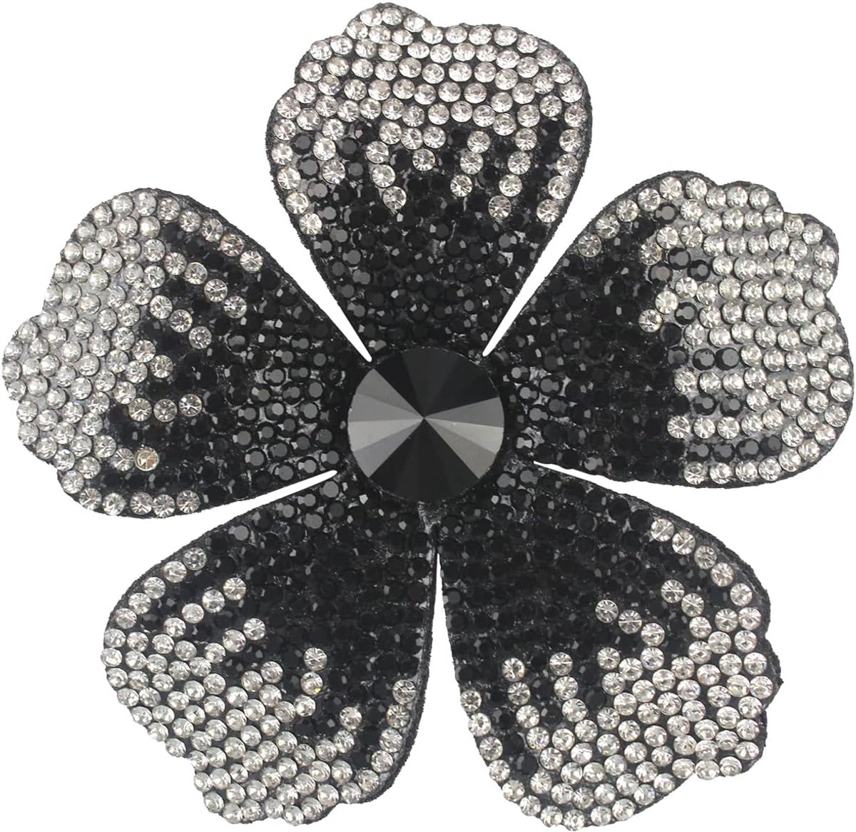 Rozenhaarclip, broche, corsage, hoofdtooi, bloem, haarspeld kunstkristal, roos, haarbarret, accessoires voor vrouwen en meisjes, party, zwart