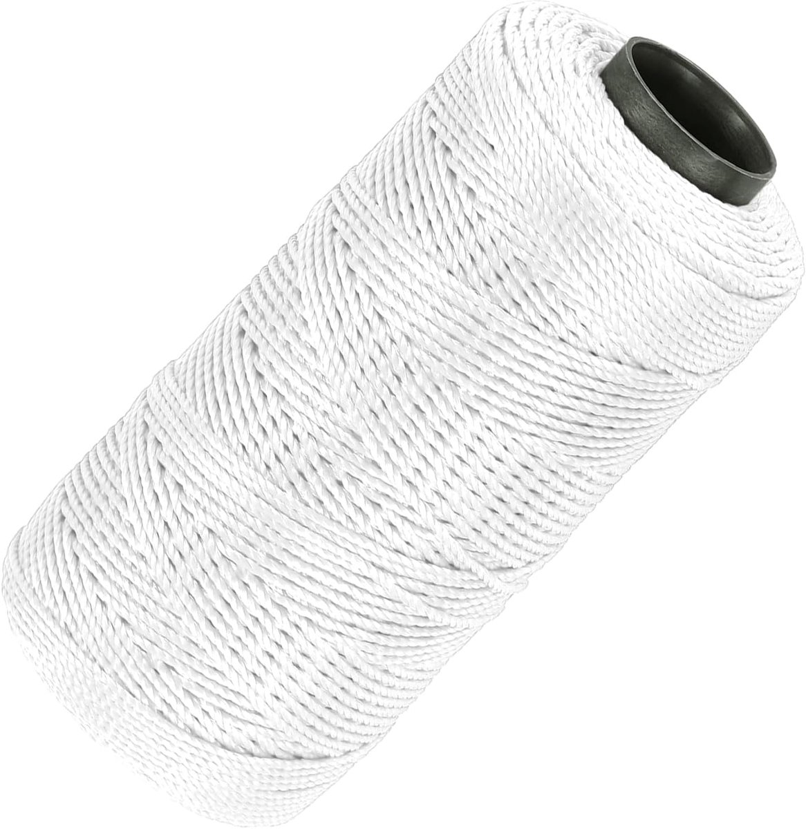 Nylon koord, 3 strengen, gedraaid metselkoord, 3 strengen, 3 mm x 218 m, nylon koord voor doe-het-zelfprojecten, doe-het-zelven, tuinieren, cadeauverpakkingen, kerstfeestaccessoires, wit
