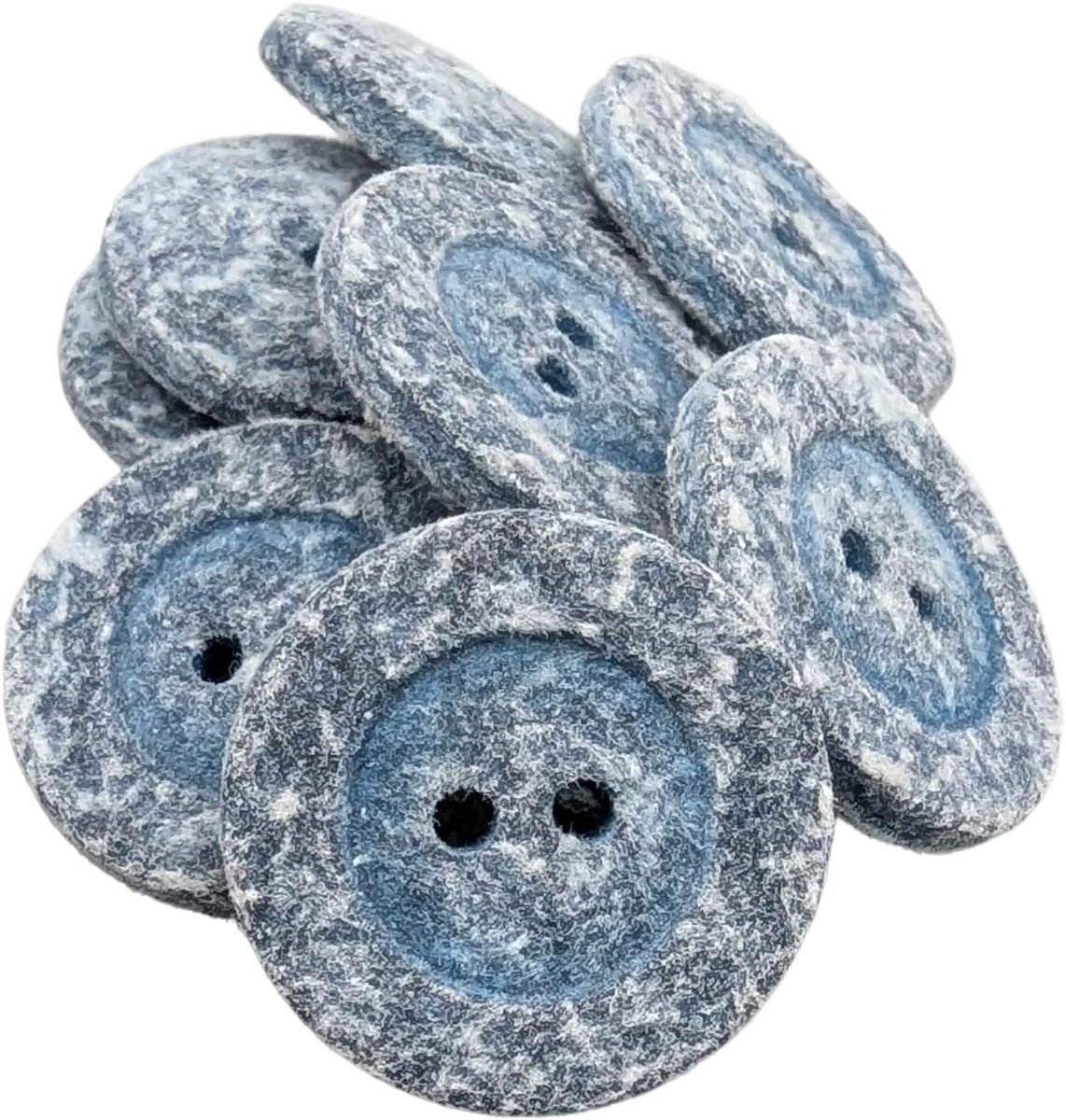Knopen van gerecycled katoen, elegant, knopen voor jas, jas, blazer, naaitoebehoren, vier kleuren, 2 maten, gemaakt en verzonden vanuit Spanje (blauw, 20 mm)
