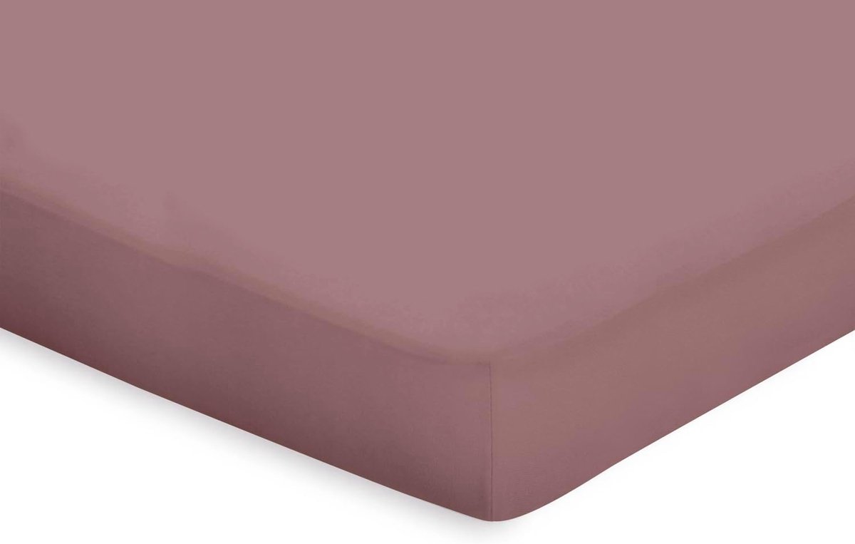 Hoeslaken Katoen Perkal - rose 90x200cm