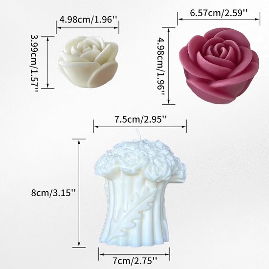 3 stuks gietvorm sierui siliconen vorm bloemen bal roos siliconen vormen kaarsen kaarsvormen siliconen raysin gietvormen cadeau voor mama — afbeelding 4