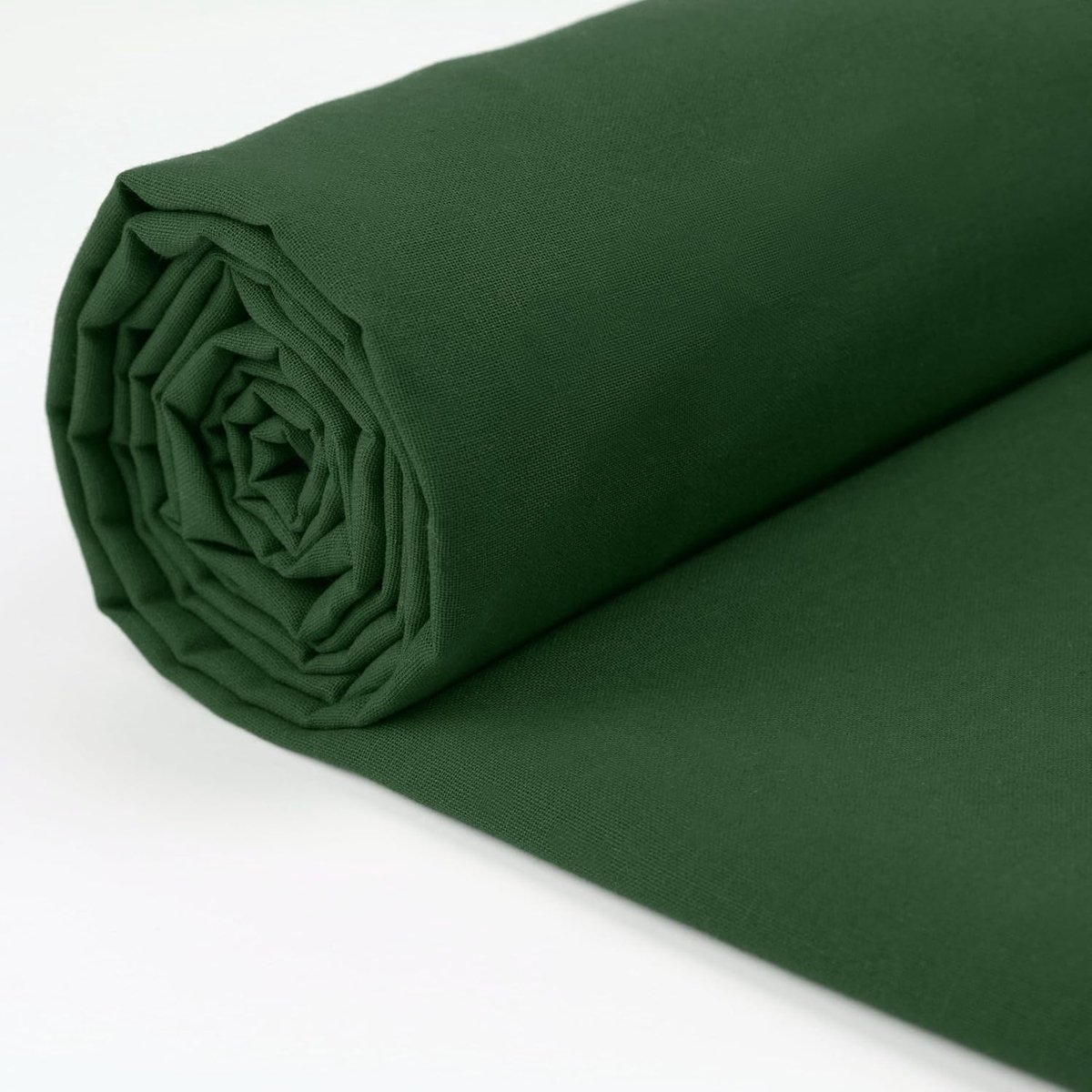 Stof - 150 cm breed - Effen katoenen stof per meter - Ideaal voor quilten, naaien, kleermaken, gordijnvoeringen, tassen, beddengoed, kussenslips - Donkergroen 0,5 meter