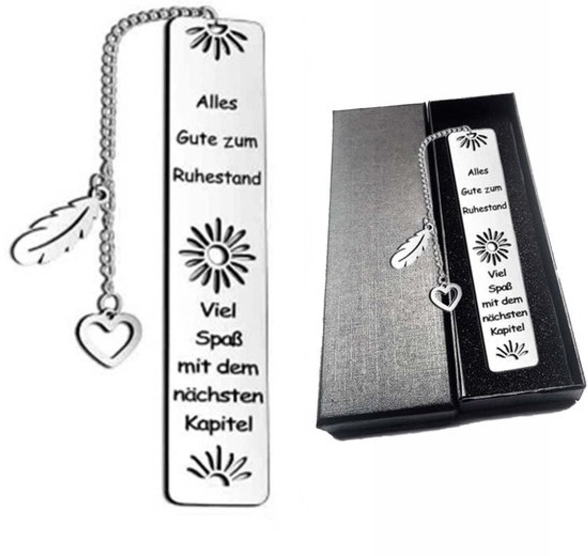 Bladwijzer Roestvrij Staal - Gepersonaliseerd Afscheidscadeau - Elegant Geschenk - Pensioen Cadeau - Verpakt in Geschenkdoos - Uniek Ontwerp - Boekenlegger