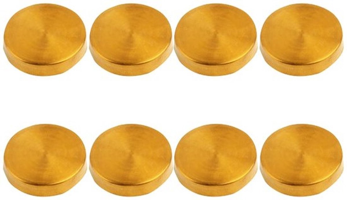 Spiegel Schroeven 30mm - 8 Stuks - Geborsteld Goud - Roestvrij Staal - Decoratieve Bevestiging - Duurzaam en Eenvoudig te Installeren