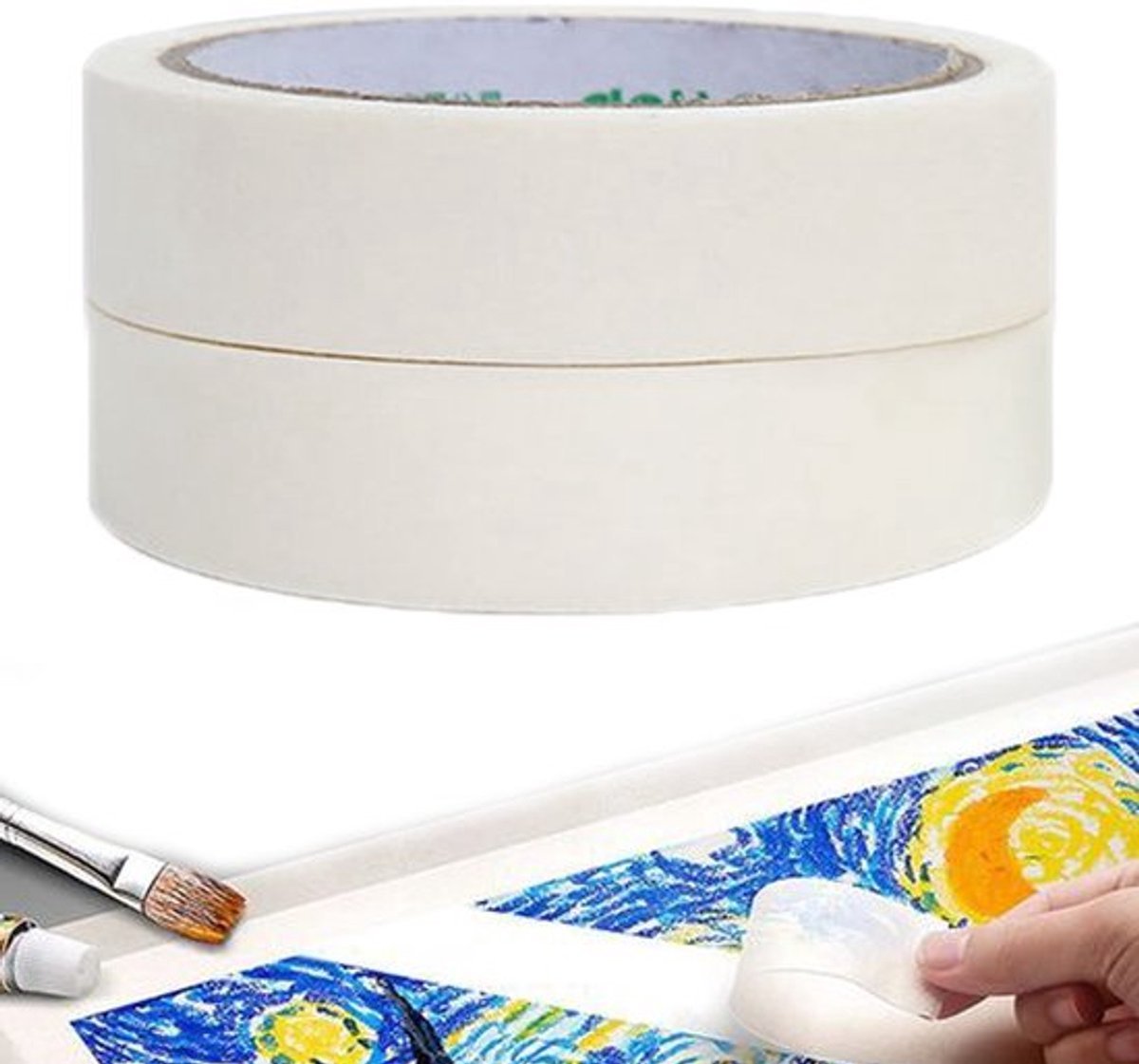 Afplakband 2 cm x 20 m - Decoratieve Tape - Schilderstape - Kunststudenten - Flexibel - Laat Geen Lijmresten Achter - Maskingtape
