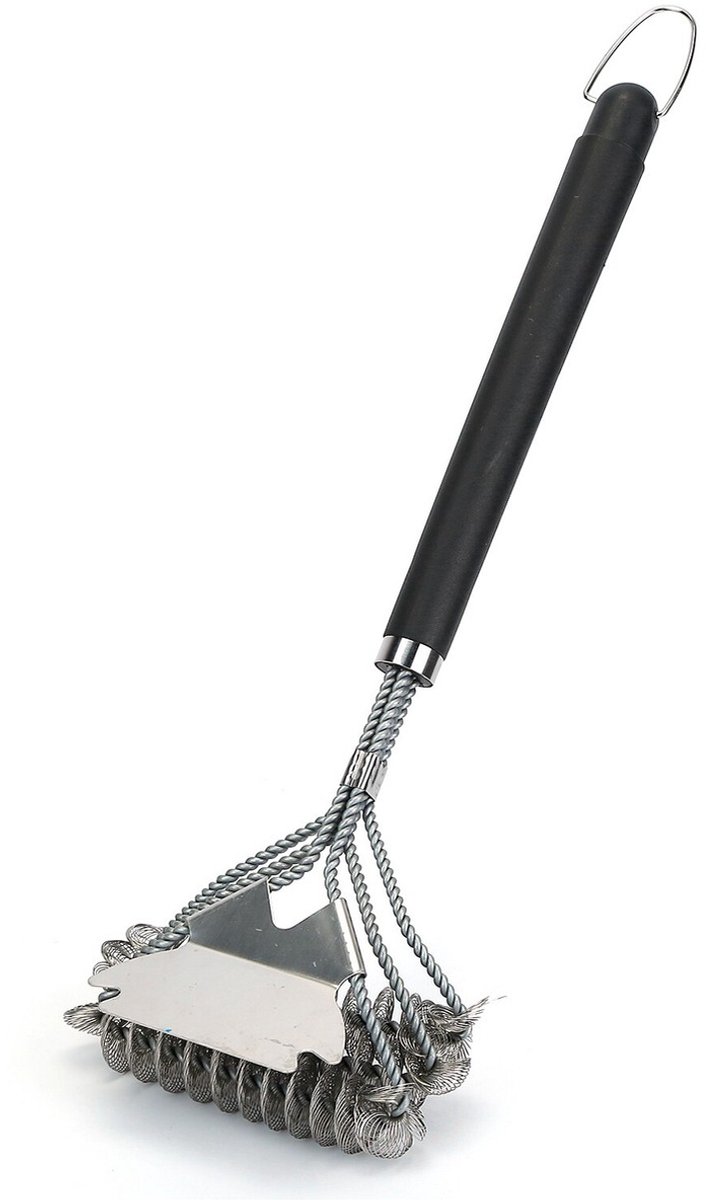 BBQ borstel - Staal - Stalen schoonmaakborstel - Rooster schoonmaken - Barbecue borstel - Roosterborstel - Grillborstel - BBQ cleaner - Grill brush - Barbecue cleaning brush - 42 cm - Jonyx