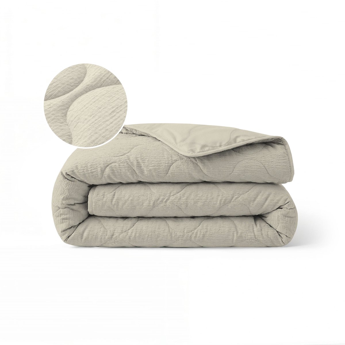Zelesta Special Seersucker Zomerdekbed - Amandelmelk Beige 240x200cm
