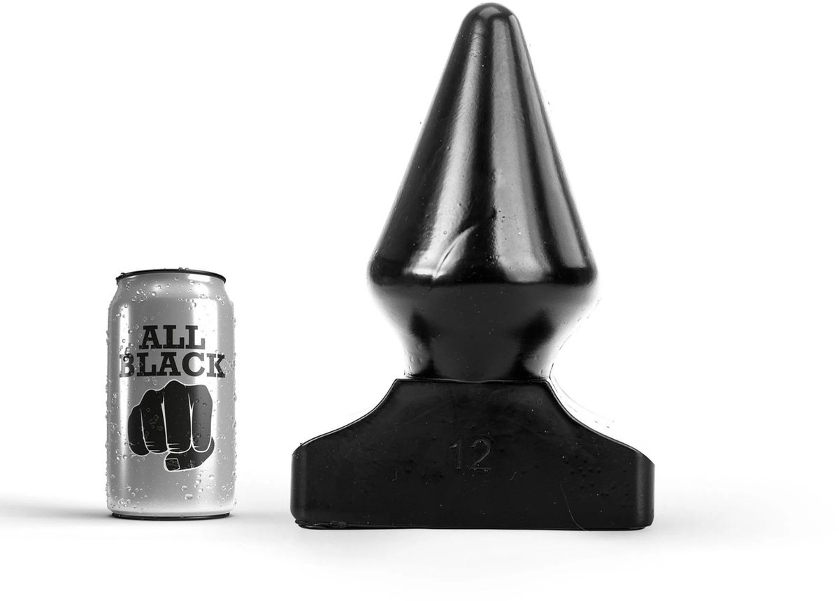 All Black - Extreme Anaal Plug - 23 x 11.5 cm - Zwart