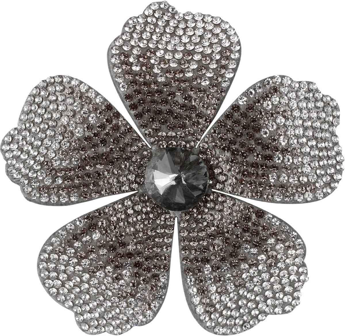 Rozenhaarclip, broche, corsage, hoofdtooi, bloem, haarspeld kunstkristal, roos, haarbarret, accessoires voor vrouwen en meisjes, party, grijs