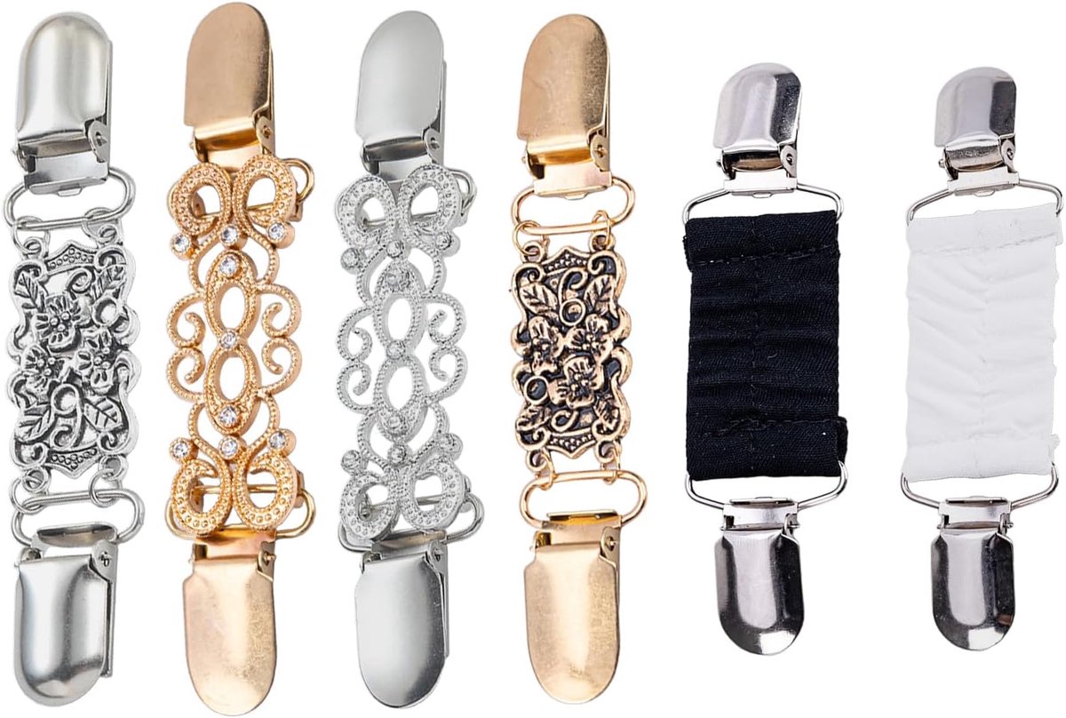 6 vestclips, kledingclip, geschikt voor alle soorten kleding, zoals pakken, hoeden, sjaals, om aan je dagelijkse gebruiks- en vervangingsbehoeften te voldoen, Dimensioni multiple, Metaal