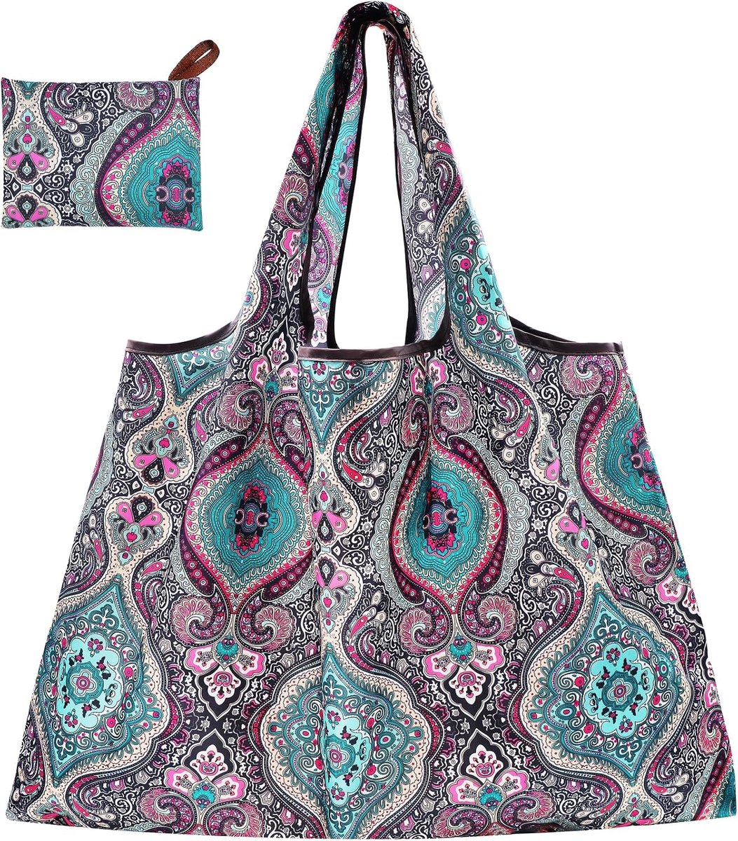 Herbruikbare Boodschappentassen, Grote Shopper Bag Lichtgewicht Zak Wasbare Handtas, Draagbare Tas voor Dagelijks Gebruik Boodschappen Reizen, 53 x 66 cm