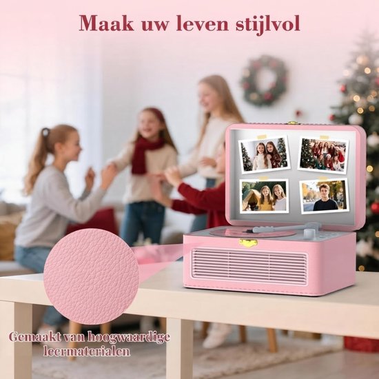 Lìon® CD Speler Draagbare - CD Speler - Draagbare Bluetooth CD Speler - Roze - 25cm x 19cm x 15cm van lion — afbeelding 5