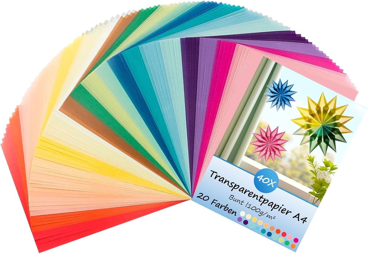 40 vellen uienpapier, A4, transparant, 100 g/m², voor knutselwerk, scrapbooking en naaien, ideaal voor creatieve projecten, uitnodigingen en overlay