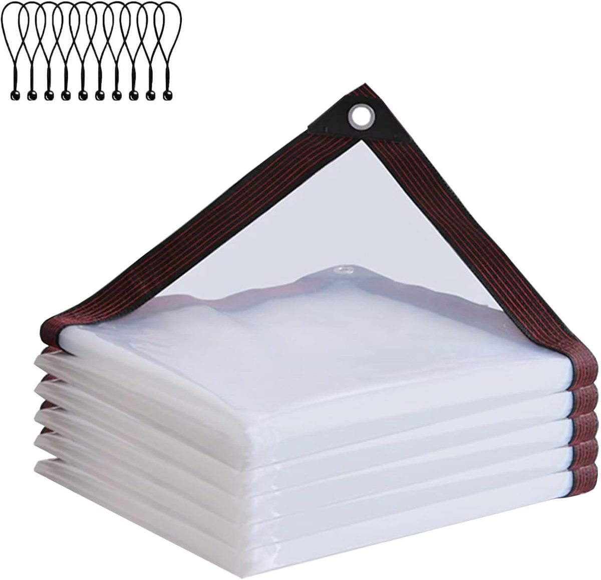 waterdicht, transparant, met ogen, 1 x 1 m, doorzichtig, voor buiten, waterdicht, transparant, voor terras, kippenren