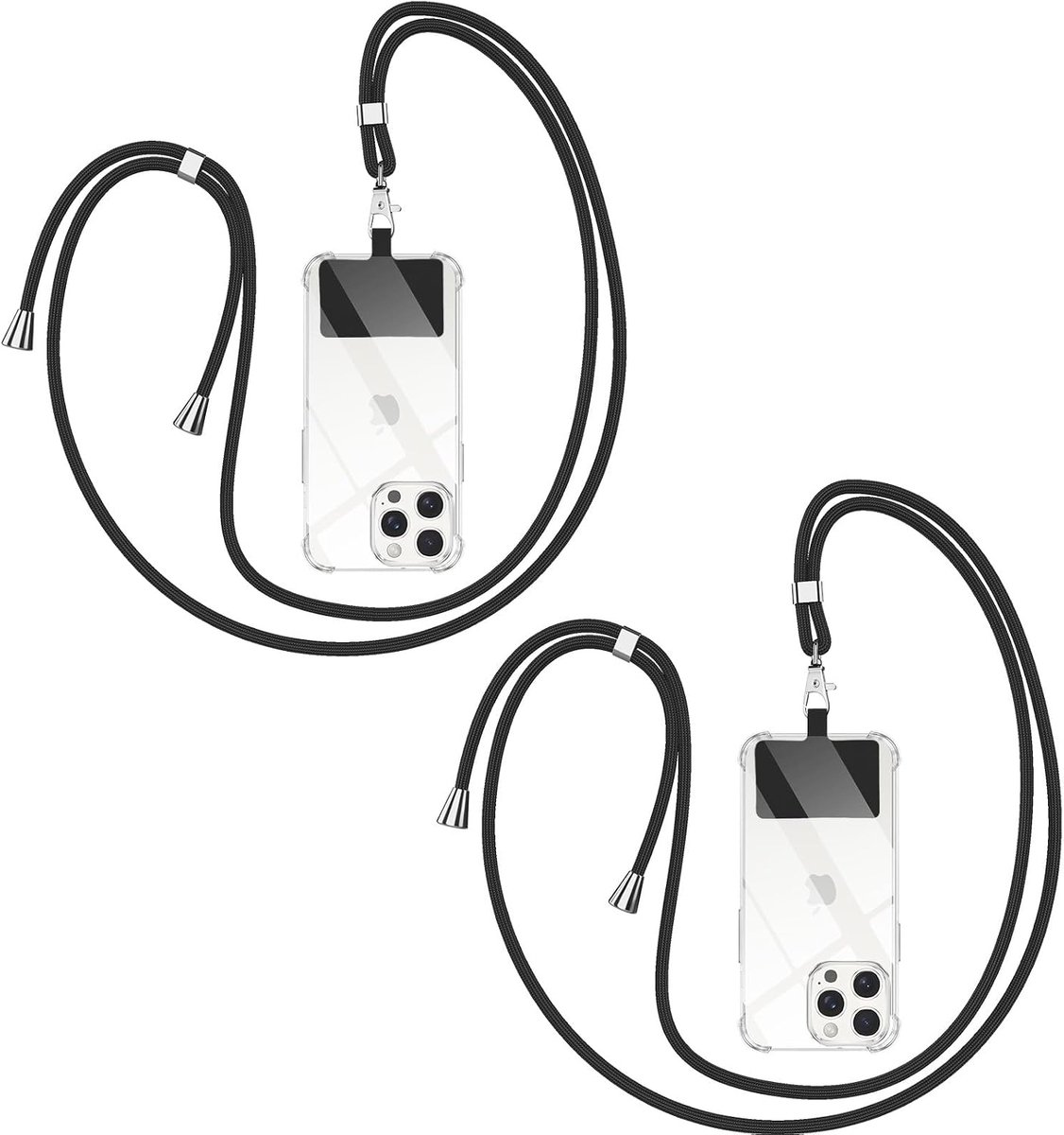 4 stuks universele telefoonkettingen voor alle smartphones, verstelbaar trekkoord, smartphoneketting voor onderweg, compatibel met iPhone/Samsung/Xiaomi/Huawei