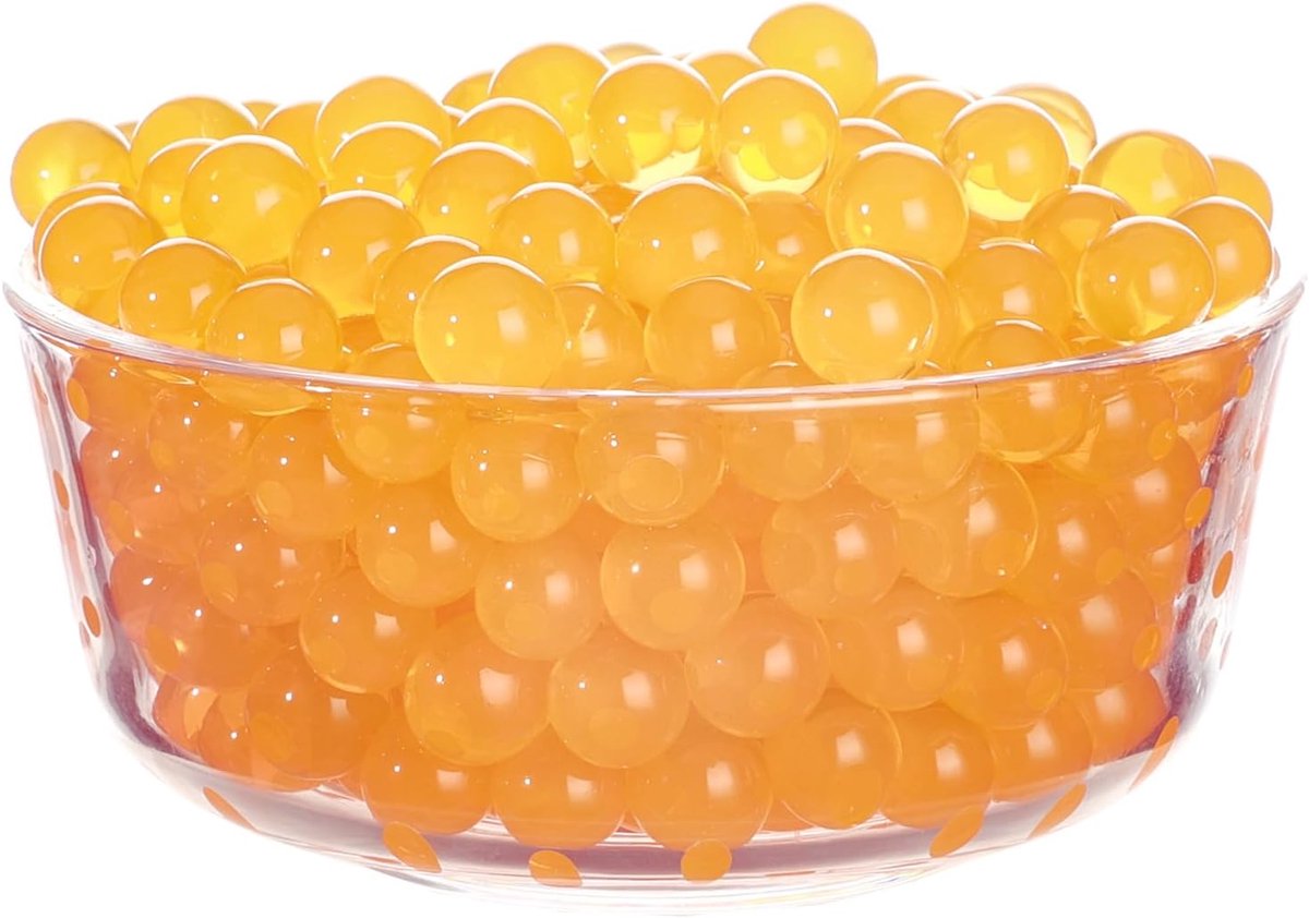 Waterparels voor decoratieve vaas, 50 g, 6.000 stuks waterkralen (oranje kleur) | Voor drijvende kaarsen, kralen, planten, bloemen in vazen, bruiloft, middenstuk, vaasvuller