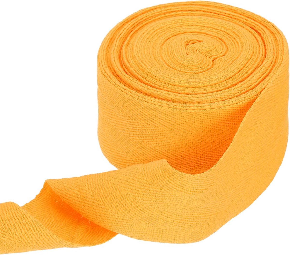 Katoenen lint met visgraat, 50 mm x 10 m, katoenen lint, biaisbanden voor doe-het-zelf handwerk, naaien, geschenkverpakking, handvat, stoffen tas, knutselen, geelgoud