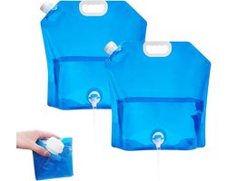 waterzakken, watercontainer, 2 stuks draagbare, herbruikbare drinktank met luchtdicht deksel, geschikt voor wandelen, kamperen, barbecue, picknick, reizen