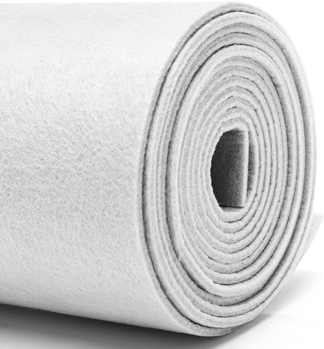 Stof, 30 x 250 cm x 3 mm, bekledingsstof van vilt, voor doe-het-zelf handwerk, decoratie, vilten onderlegger, patchwork, tafelloper, kostuums (wit)