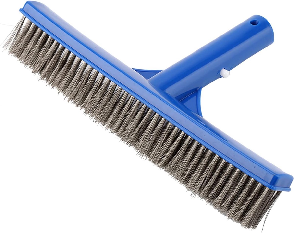 Reinigingsborstel met roestvrijstalen borstelharen voor zwembad, 25,5 cm zwembadborstel, zwembadborstelkop, zwembadborstel, vloermuren, schoonmaakbenodigdheden voor zwembadmuren, tegels, vloeren
