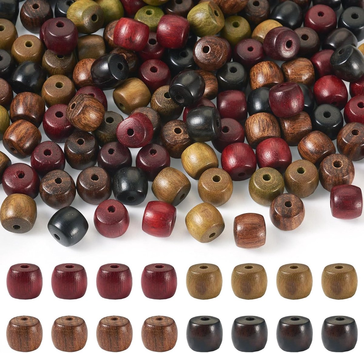 Kralen, kolom, natuurlijke houten kralen, trommelhout, losse afstandskraal voor doe-het-zelf ambachten, armband, ketting, sieraden maken, decoratie