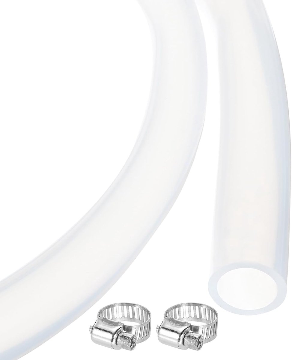 6,6 ft siliconen slang rubber transparant 15,9 mm x 19 mm flexibele kunststof slang voor bier wijn pomp sifon 5/8" ID 3/4" OD met 2 slangklemmen