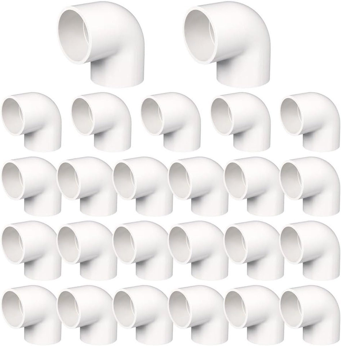 25 stuks buisfitting elleboog, voor Badkamers, Romig wit | Binnendiameter 20 mm,PVC,Slijtvast,Duurzaam,Eenvoudig te installeren, draagbaar,voor Aansluitingen van waterleidingen in huis