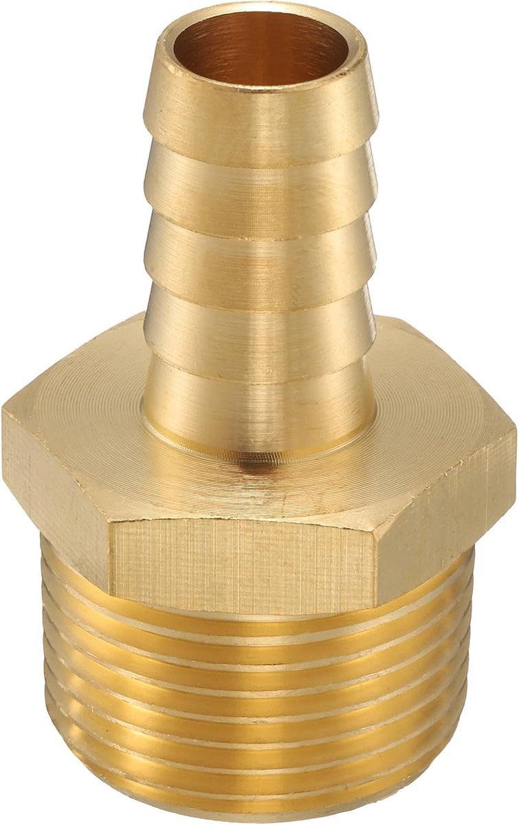 Messing weerhanschroefverbinding 3/4 inch NPT buitendraad naar 1/2 inch slang binnendiameter voor huisbrouwerij buisverbinding directe schroefdraad torenconnector duurzame constructie