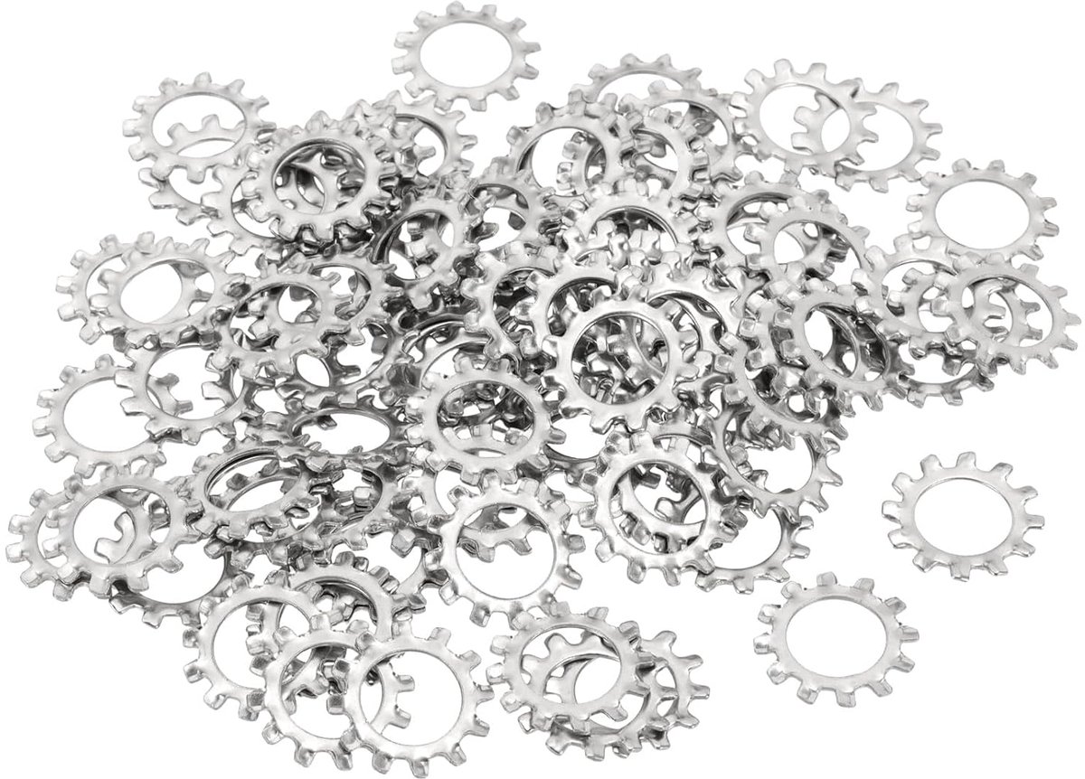 M10 tandveerring 100 stuks 304 roestvrij staal getande borgring assortiment voor mechanische apparaten bevestigingsclips bevestigingselementen zilver