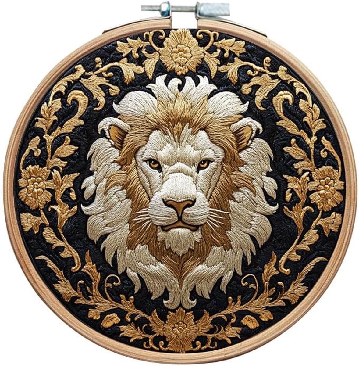 artcici Borduurpakketten Kleurrijke Dieren Bloempatronen voor Beginners Volwassenen, Volledige Range Borduurwerk Starter Kits Kruissteek Handwerk Benodigdheden (Leeuw)
