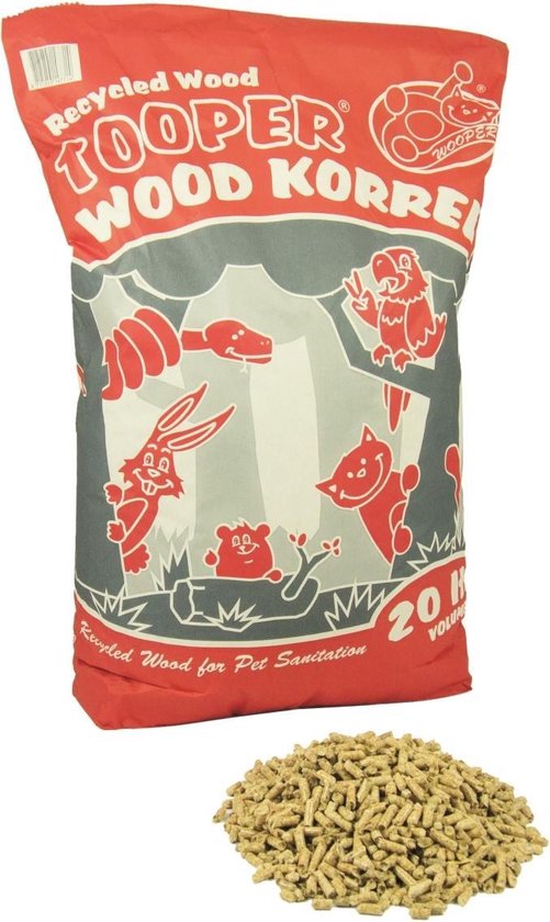 Wooper Tooper Houtkorrel - Kattenbakvulling - 20 l