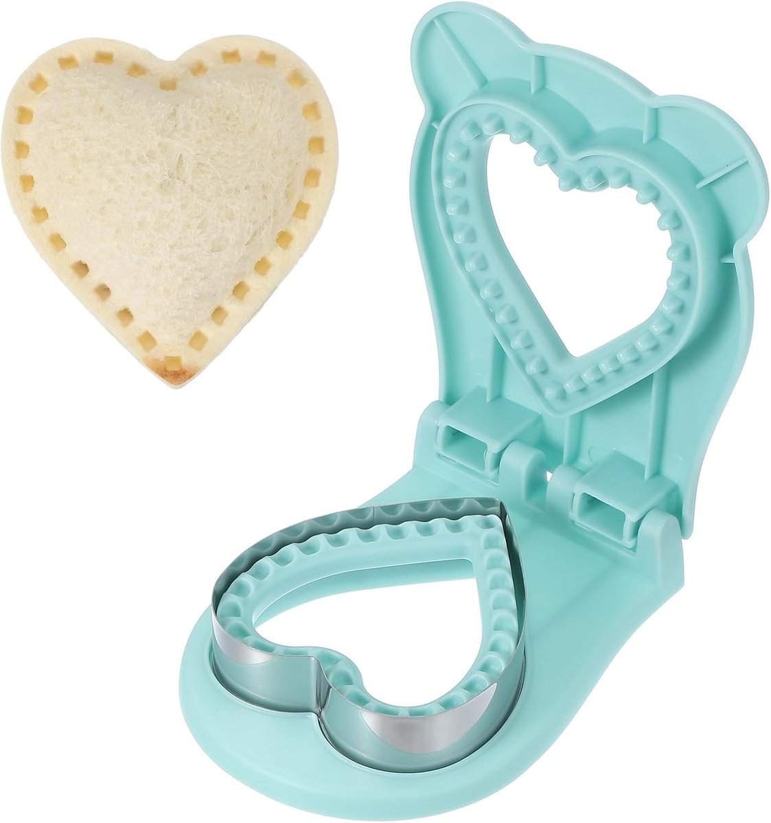 Crustless Sandwich Cutter, Hartvorm Oncrustable Sandwich Maker Sealer Press Bread Cookie Cutter en Sealer voor DIY Breakfast Lunch Afternoon Tea (blauw)