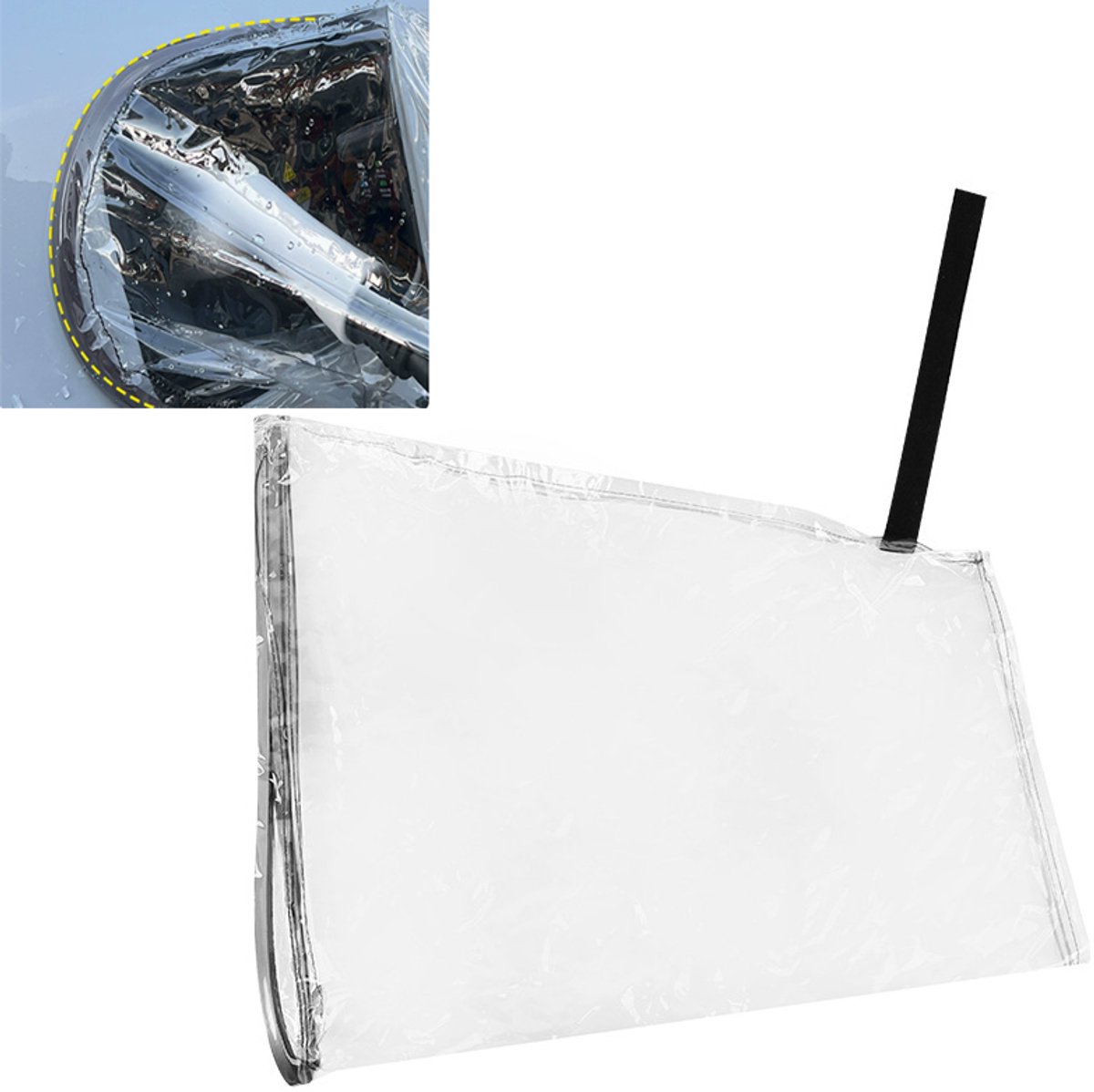 KZQ Waterdichte EV laadpoort beschermhoes 42,5x39 cm - Magnetische grip voor buiten - Beschermt tegen regen en stof - Compatibel met de meeste elektrische auto's - Transparant