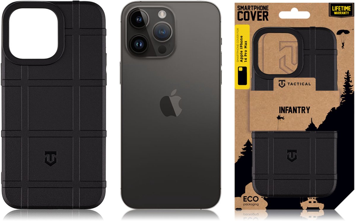 Tactical Infantry hoesje - Geschikt voor iPhone 14 Pro Max - Black