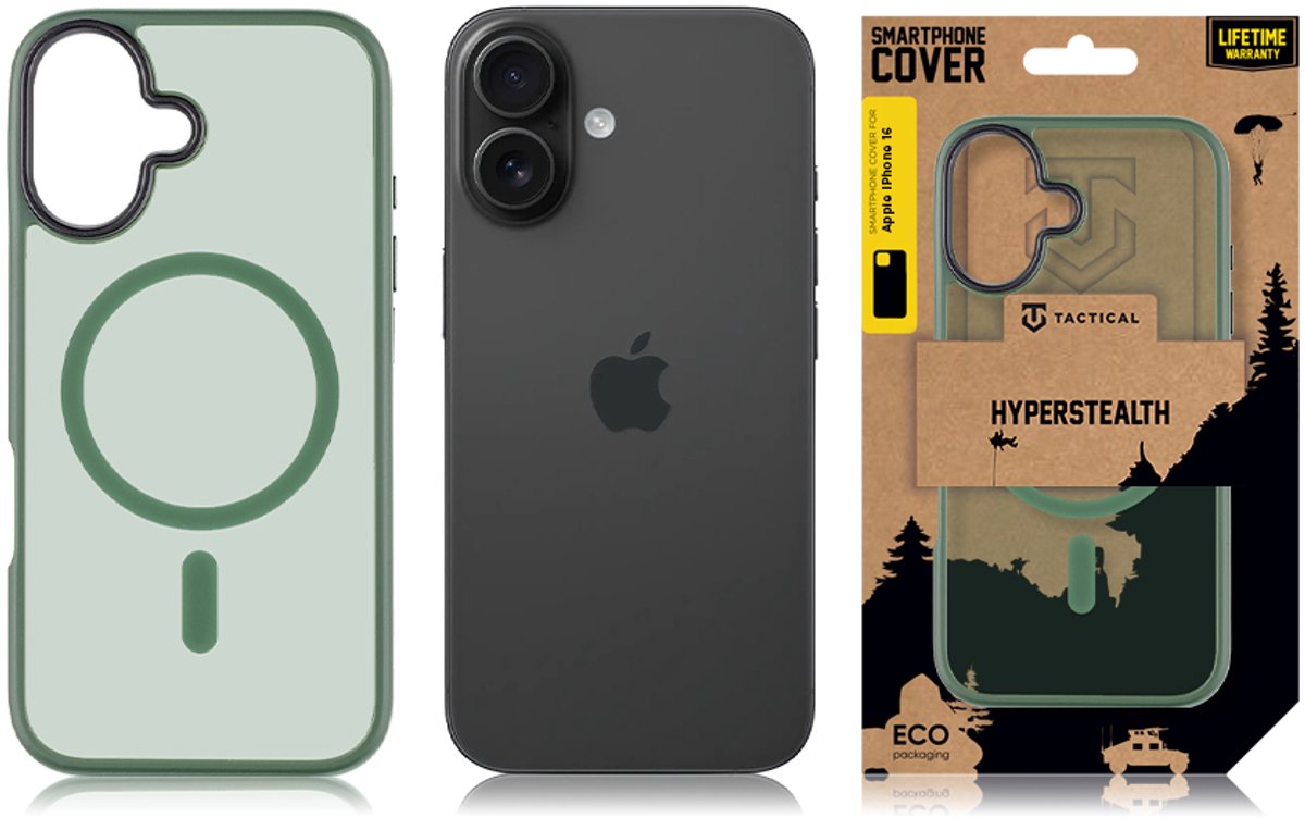 Tactical MagForce hoesje - Geschikt voor iPhone 16 - Forest Green